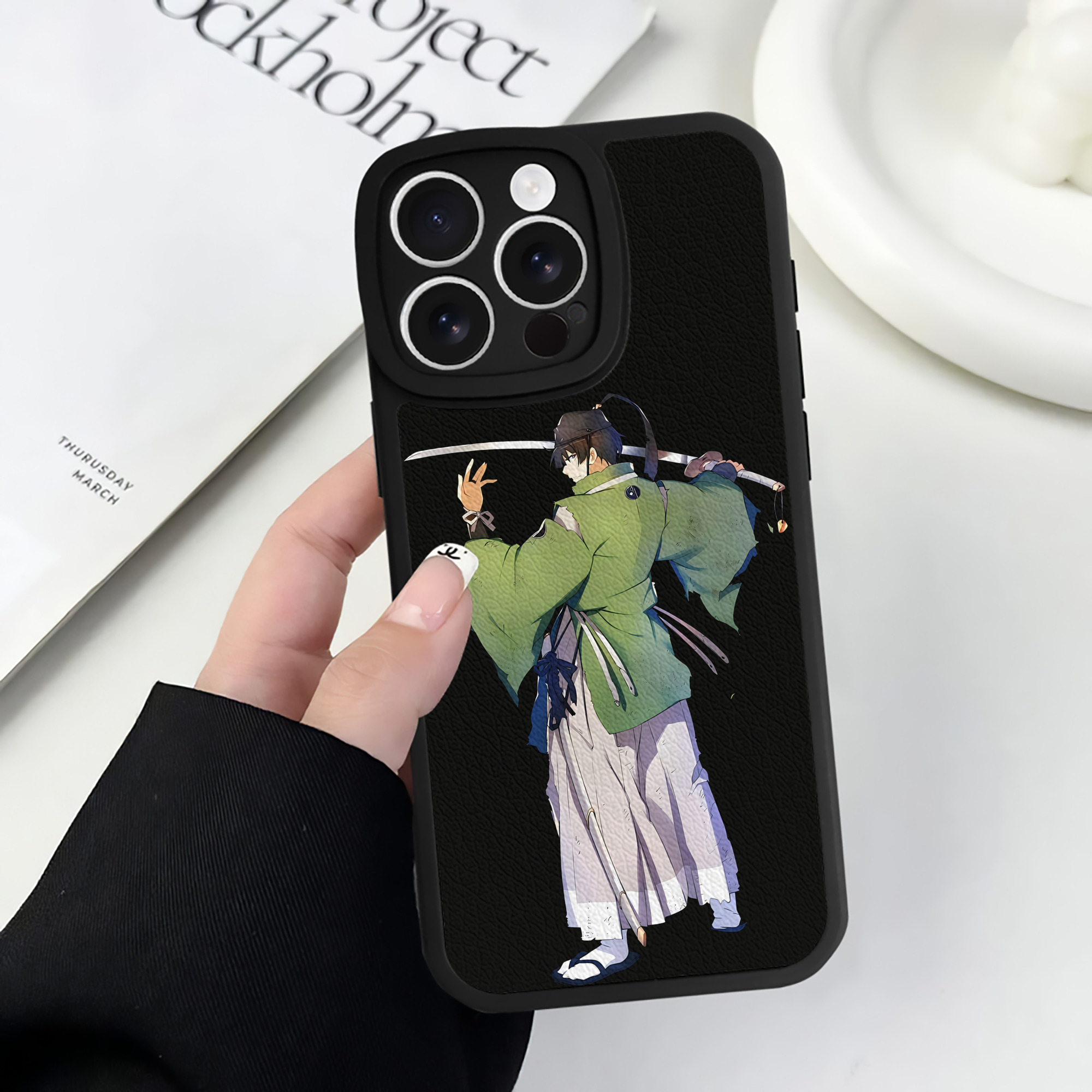 （画像用） 刀剣乱舞 Touken Ranbu 【iPhone 16シリーズ対応】シリコンスマホケース（レザー調） 材質：シリコン
